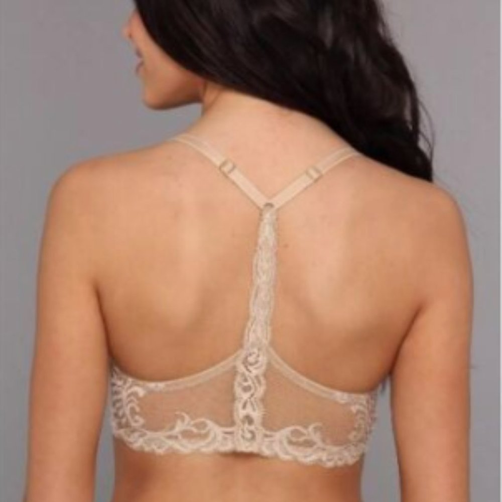 Natori Feather Front Close T-Back Bra Nude #735023 - Picture 1 of 2